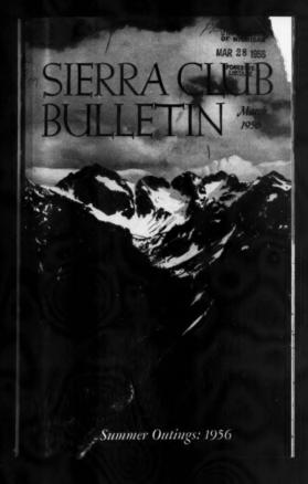 Sierra Club Bulletin 1956 Vol 41 No 3 March cover